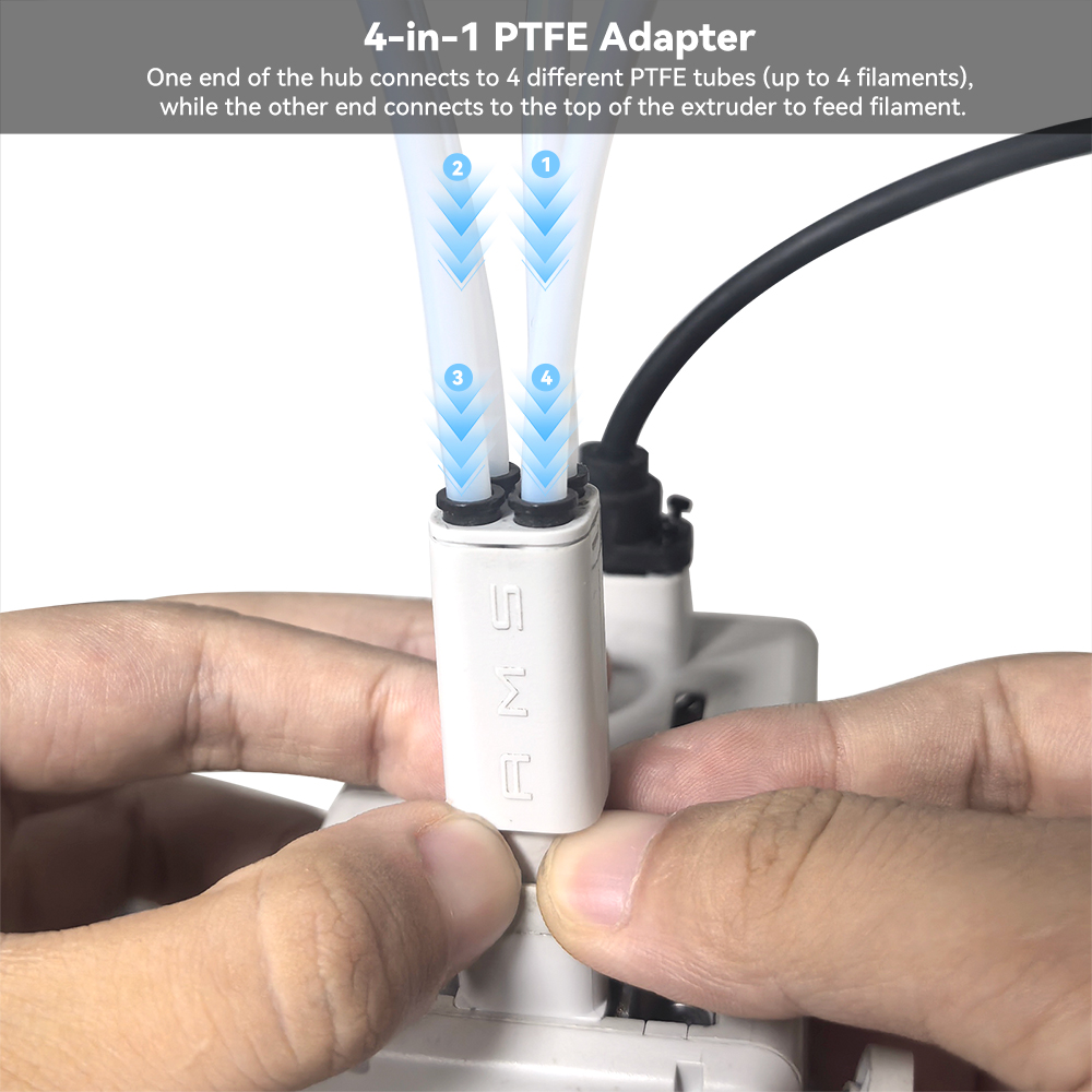 3D Printing Website - Geliştirilmiş 4'ü 1 Arada PTFE Adaptörü,