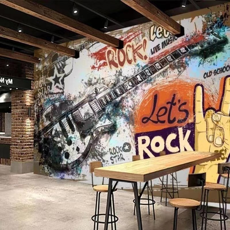 3D Printing Guitar - Özel duvar resimleri Avrupa Amerikan grafiti